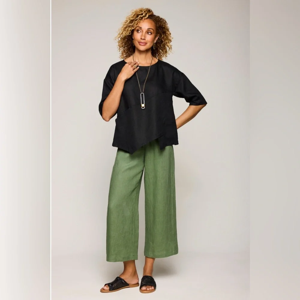 NWT Chalet et Cici Black Linen Elysia Top - Size Small - Picture 4 of 9